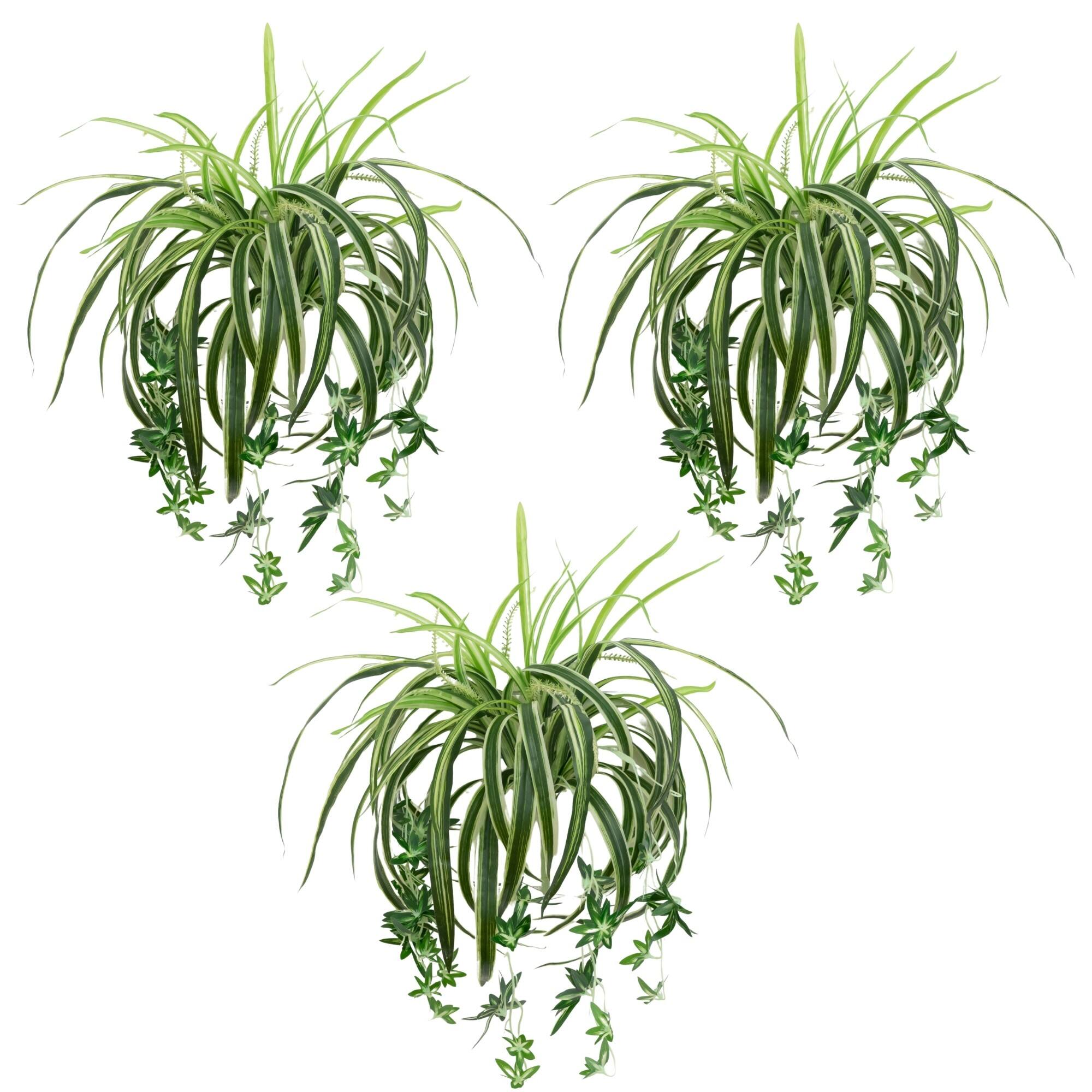 24" UV Resistant Artificial Spider Bush (Indoor/Outdoor) - Set of 3